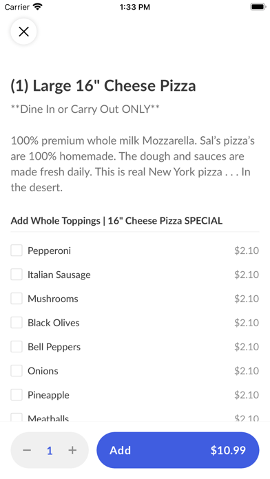 Captures d'écran de Sal's Pizza Henderson