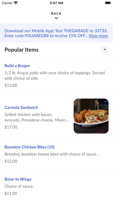 The Garage Bar & Sandwiches Screenshots