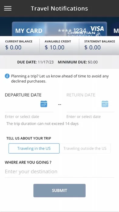 CFCU Credit Screenshots