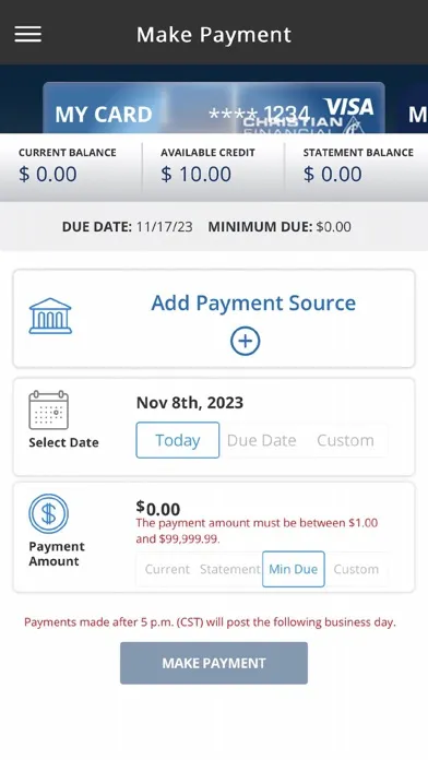 CFCU Credit Screenshots