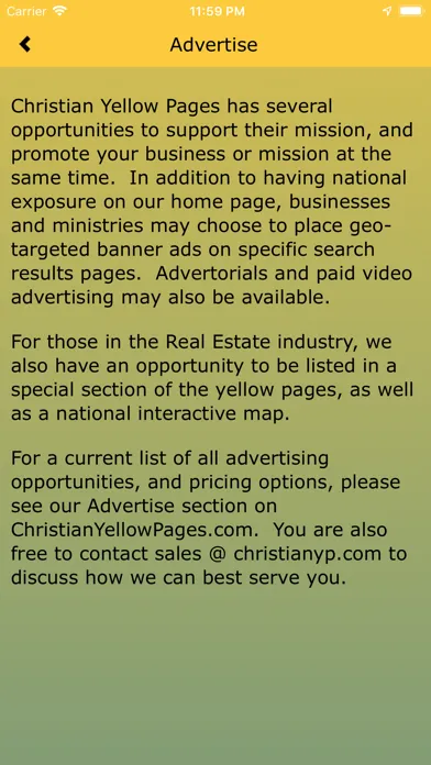 Capturas de pantalla de Christian Yellow Pages