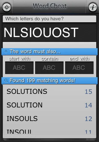 Screenshot di Word Cheat