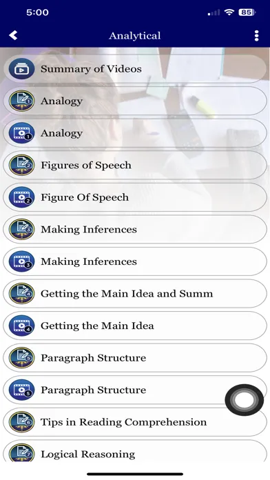 Zrzuty ekranu REO Civil Service Exam Review