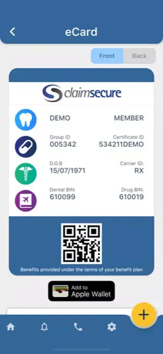 Screenshot di ClaimSecure eProfile