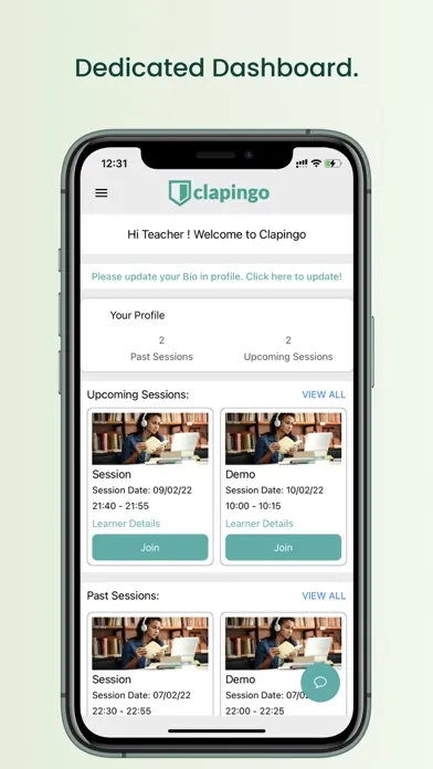 Clapingo Tutor App Screenshots