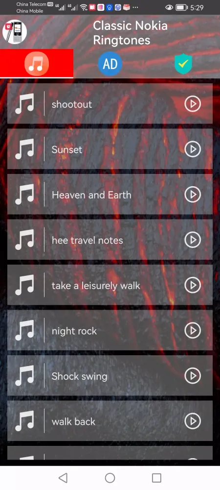 Tangkapan skrin classic nokia ringtones