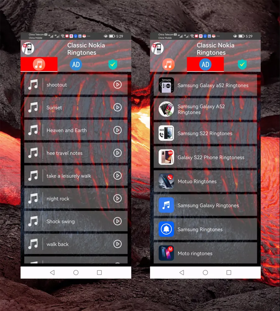 Tangkapan skrin classic nokia ringtones