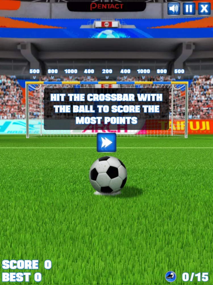 Tangkapan skrin Crossbar Challenge