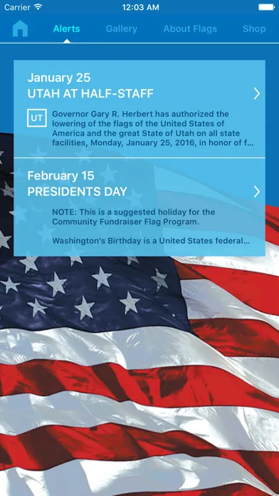 Screenshot di Colonial Flag App