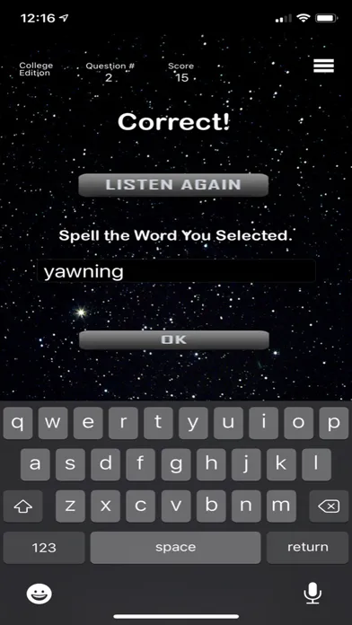 Capturas de tela do College - Comet Spelling