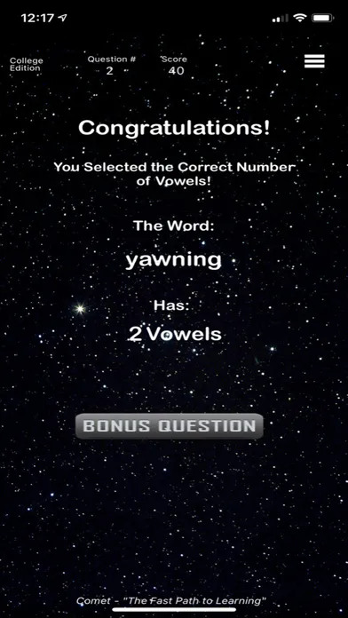 Capturas de tela do College - Comet Spelling