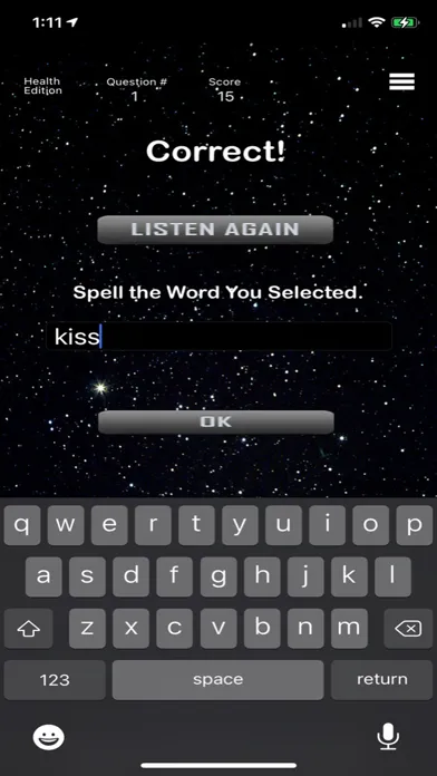 ภาพหน้าจอของ Health - Comet Spelling