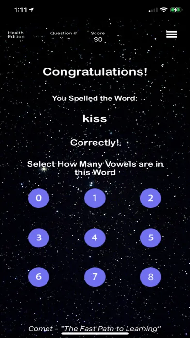 ภาพหน้าจอของ Health - Comet Spelling