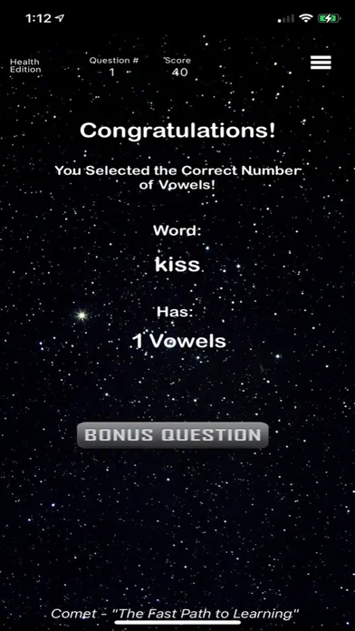 ภาพหน้าจอของ Health - Comet Spelling