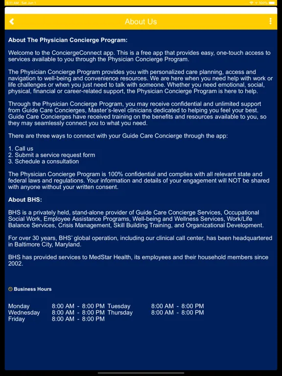 MedStar ConciergeConnect iPad  स्क्रीनशॉट