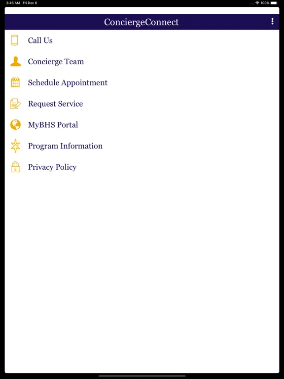 ConciergeConnect App iPad 应用截图