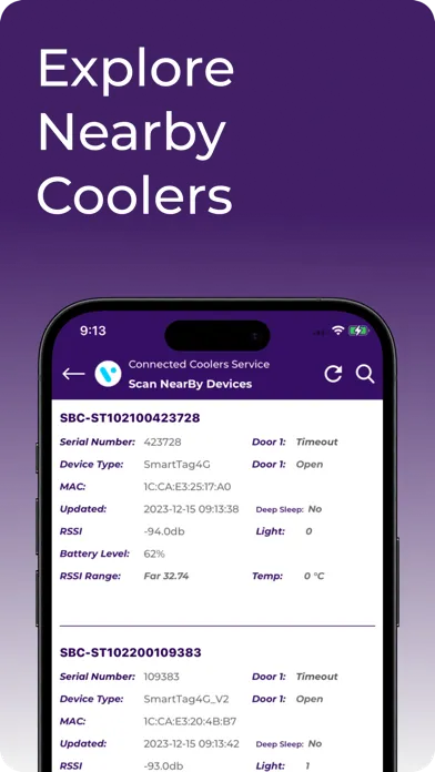 Connected Coolers Service Ekran Görüntüleri