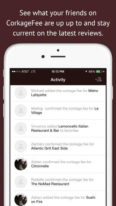 Ảnh chụp màn hình của CorkageFee: BYOB in your area