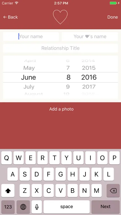ภาพหน้าจอของ Love Counter - Dating Tracker
