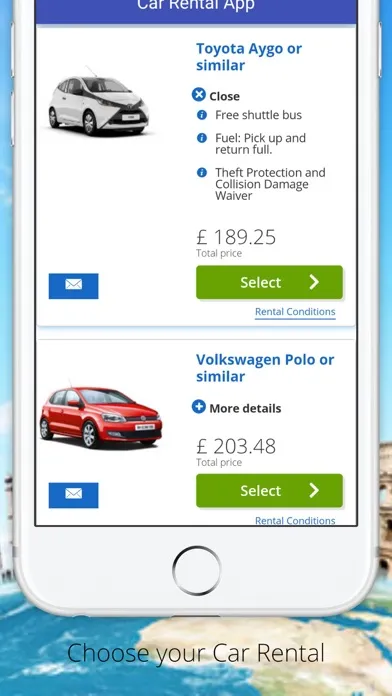 Ảnh chụp màn hình của Car Rentals App