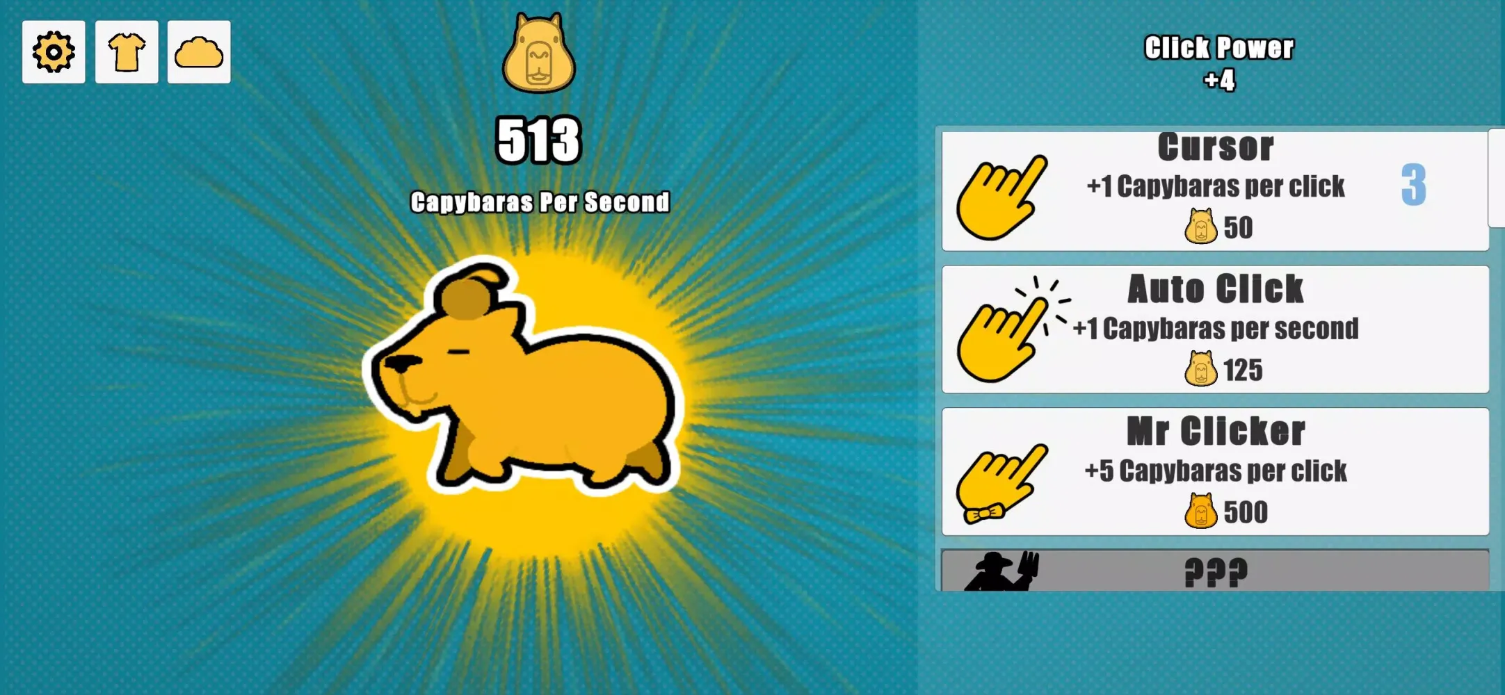 Tangkapan skrin Capybara Clicker