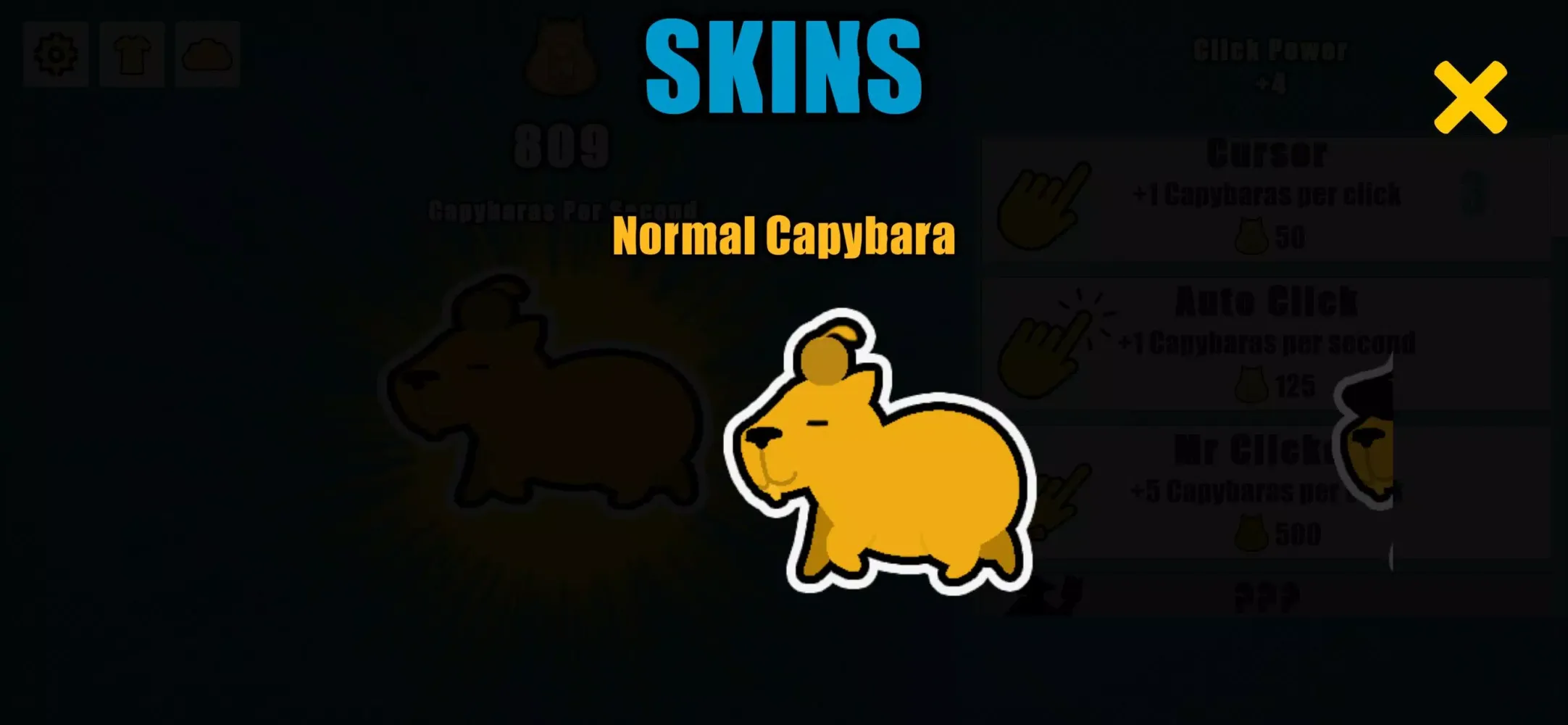 Tangkapan skrin Capybara Clicker