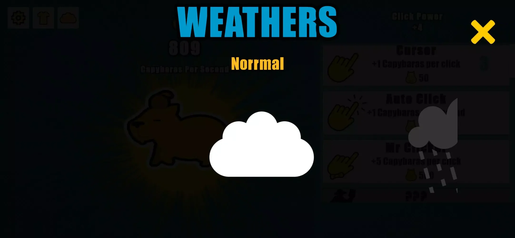 Tangkapan skrin Capybara Clicker