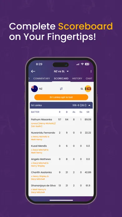Tangkapan layar Cricket Line Guru