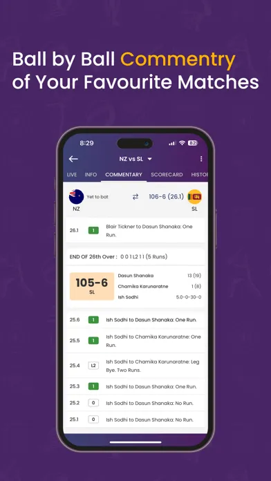 Tangkapan layar Cricket Line Guru