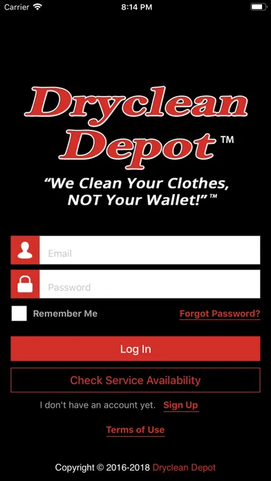 Tangkapan skrin Dryclean Depot Delivers