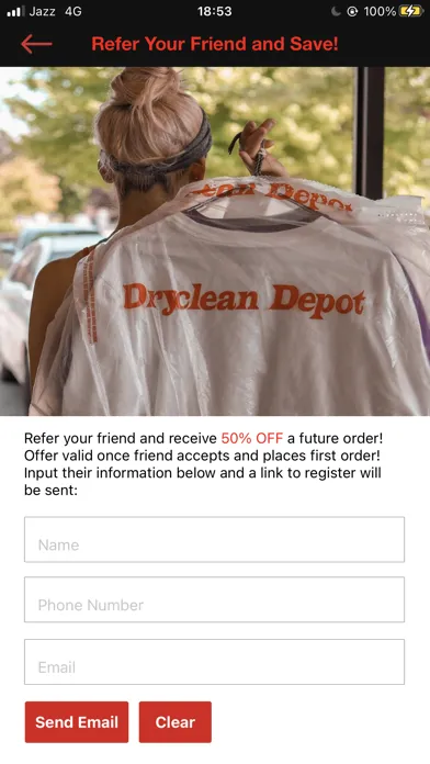 Tangkapan skrin Dryclean Depot Delivers
