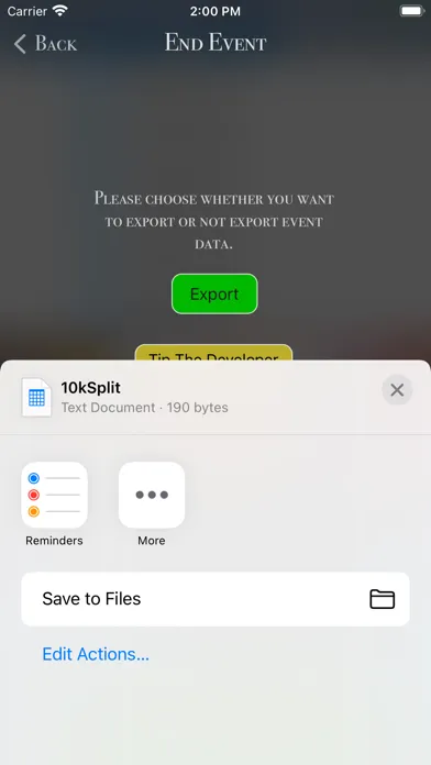 Tangkapan layar Event Timer's Backup Selects