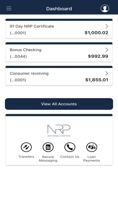 Ảnh chụp màn hình của New Republic Business Banking