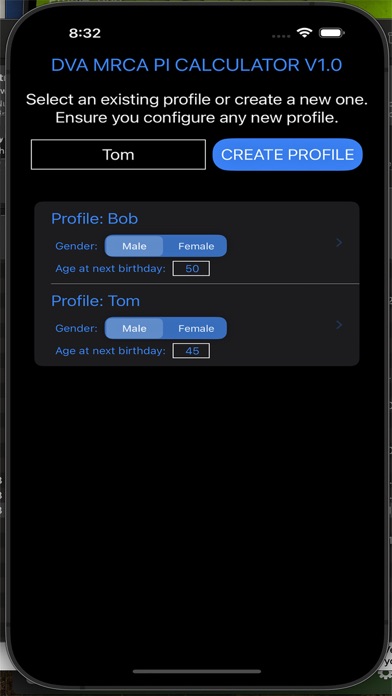 Captures d'écran de DVA MRCA Calculator