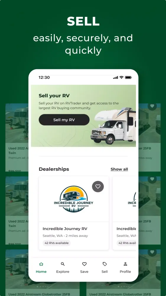 Capturas de pantalla de RV Trader