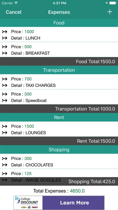 Holiday Plan Screenshots