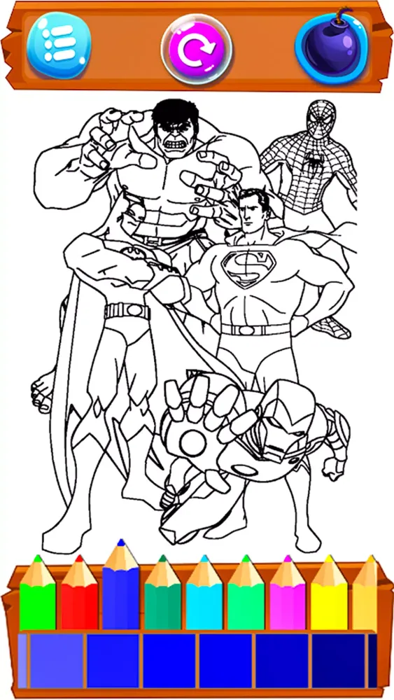 Capturas de pantalla de Super Hero Cartoons Coloring