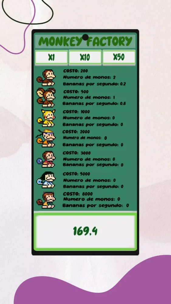 Capturas de tela do Monkey Factory