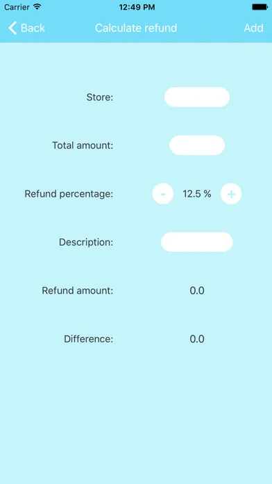 Capturas de tela do Tax Free Refund Calculator