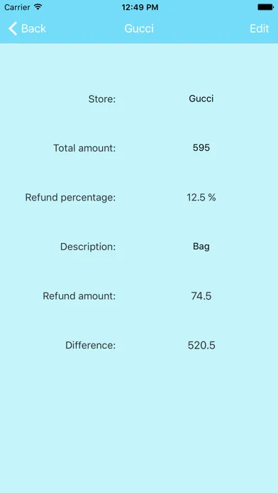 Capturas de tela do Tax Free Refund Calculator