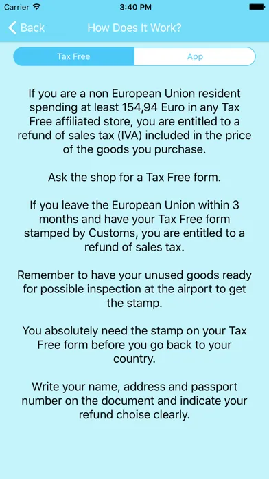 Capturas de tela do Tax Free Refund Calculator