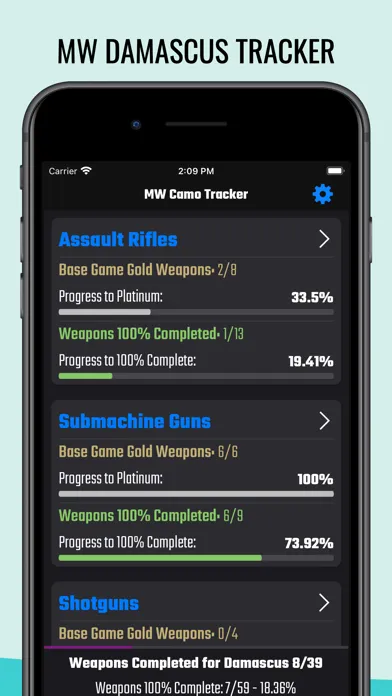 MW Camo Tracker سکرین شاٹس