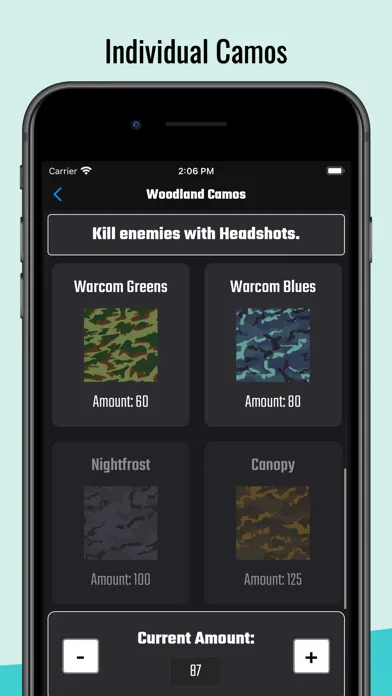 MW Camo Tracker سکرین شاٹس