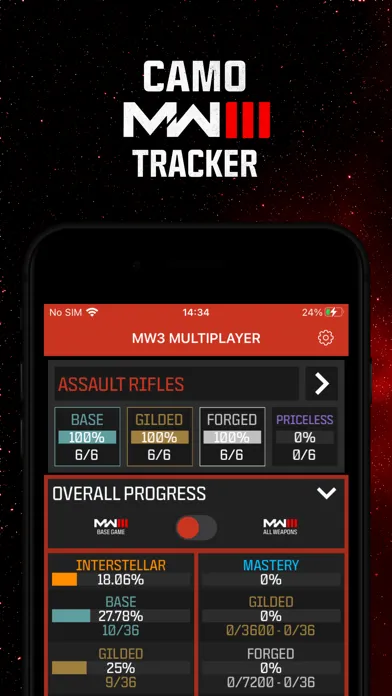 Tangkapan skrin MW3 Camo Tracker