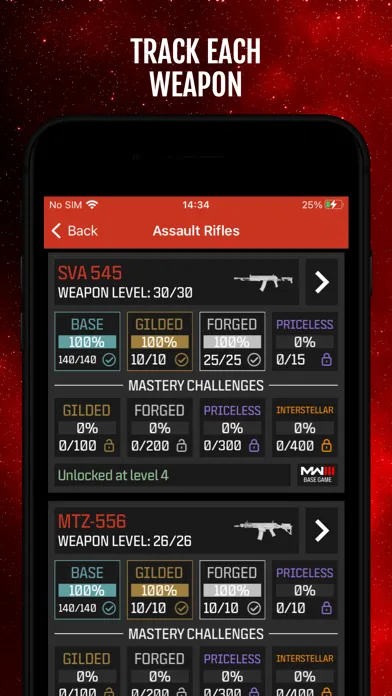 Tangkapan skrin MW3 Camo Tracker