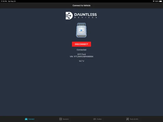 Ảnh chụp màn hình của Dauntless OBD iPad 