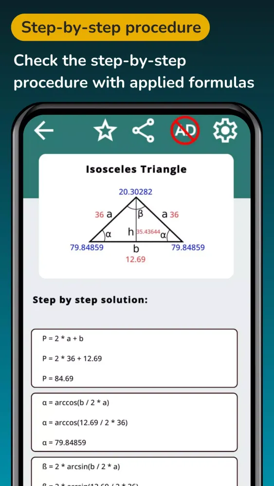 Zrzuty ekranu Geometry solver & Trig solver
