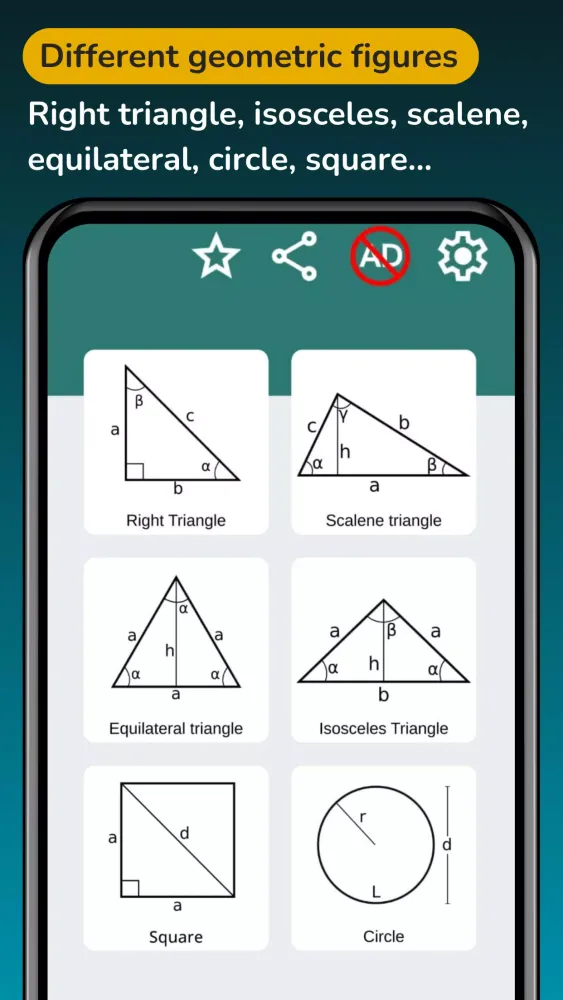 Zrzuty ekranu Geometry solver & Trig solver