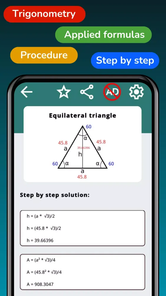 Zrzuty ekranu Geometry solver & Trig solver