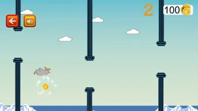 Capturas de tela do Penguins flying in the sky